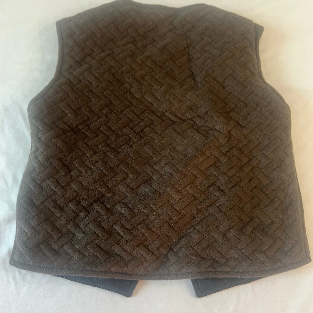 Mico Fashion Kids Size Small Brown Quilted‎ Vest Patriotic Button Lined